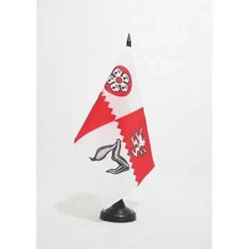 DRAPEAU DE TABLE COMTÍ? DE LEICESTERSHIRE 21x14cm - PETIT DRAPEAUX DE BUREAU COUNTY OF LEICS. - ANGLETERRE 14 x 21 cm