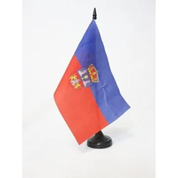 DRAPEAU DE TABLE PROVINCE DE LUGO 21x14cm - PETIT DRAPEAUX DE BUREAU LUGO EN GALICE 14 x 21 cm