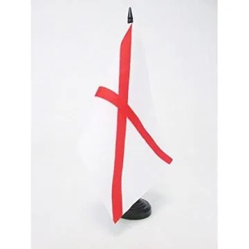 DRAPEAU DE TABLE CROIX DE SAINT PATRICK 21x14cm - PETIT DRAPEAUX DE BUREAU PADDY\'S CROSS 14 x 21 cm