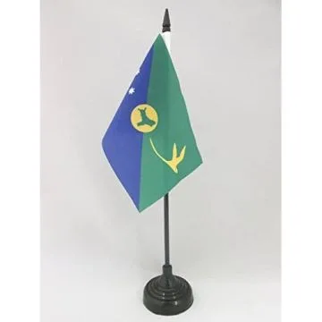DRAPEAU DE TABLE ILE CHRISTMAS 15x10cm - PETIT DRAPEAUX DE BUREAU DE L\'ÎLE CHRISTMAS - AUSTRALIE 10 x 15 cm