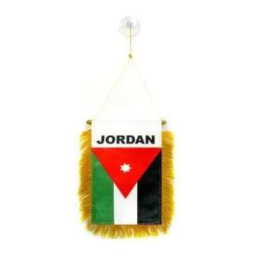 FANION JORDANIE 15x10cm - Mini drapeau JORDANIEN 10 x 15 cm spécial voiture - Bannière