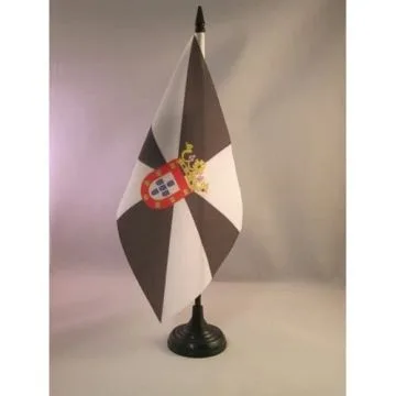 DRAPEAU DE TABLE CEUTA 21x14cm - PETIT DRAPEAUX DE BUREAU ESPAGNOL - ESPAGNE 14 x 21 cm