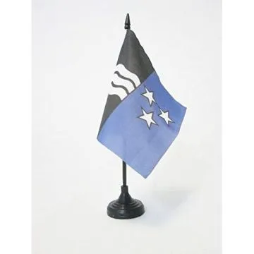 DRAPEAU DE TABLE CANTON D\'ARGOVIE 15x15cm - PETIT DRAPEAUX DE BUREAU AARGAU - AG SUISSE 15 x 15 cm