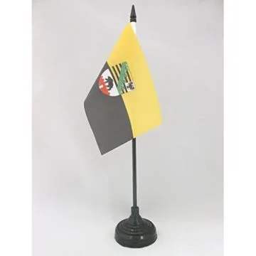 DRAPEAU DE TABLE SAXE-ANHALT 15x10cm - PETIT DRAPEAUX DE BUREAU SACHSEN-ANHALT - LAND ALLEMAGNE 10 x 15 cm