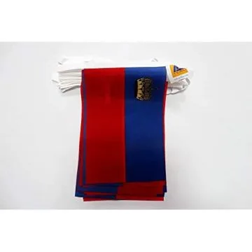 Guirlande 12 mètres 20 Drapeaux Liechtenstein 45x30 cm - Drapeau liechtensteinois 30 x 45 cm