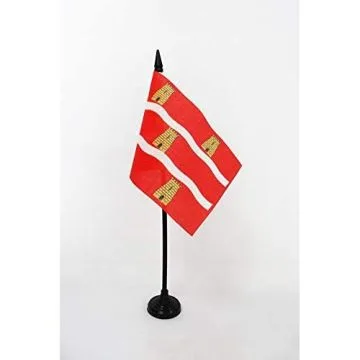 DRAPEAU DE TABLE DEUX-SÈVRES 15x10cm - PETIT DRAPEAUX DE BUREAU DÉPARTEMENT DEUX-SÉVRIENS 10 x 15 cm