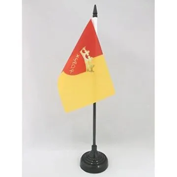 DRAPEAU DE TABLE VILLE DE ROME AVEC ARMES 15x10cm - PETIT DRAPEAUX DE BUREAU ROMA - ITALIE 10 x 15 cm
