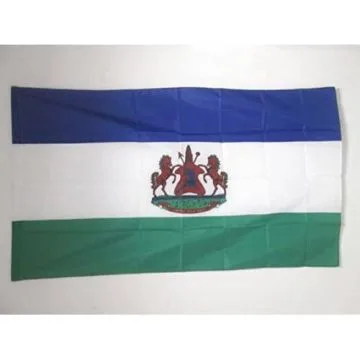 DRAPEAU ETENDARD ROYAL DU LESOTHO 150x90cm - DRAPEAU ROYAUME LESOTHO 90 x 150 cm Fourreau pour hampe