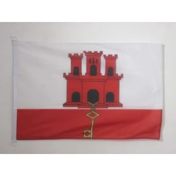 DRAPEAU GIBRALTAR 90x60cm - DRAPEAU ANGLAIS 60 x 90 cm Spécial Extérieur - DRAPEAUX