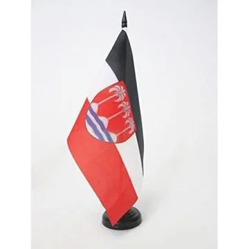 DRAPEAU DE TABLE SAMOA ALLEMANDES 1900-1914 21x14cm - PETIT DRAPEAUX DE BUREAU EMPIRE COLONIAL ALLEMAND 14 x 21 cm