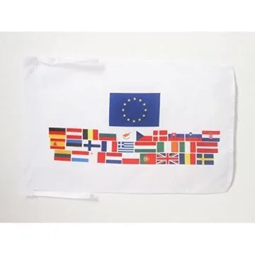 DRAPEAU UNION EUROPÉENNE 28 PAYS 45x30cm - PAVILLON PAYS D\'EUROPE - UE 30 x 45 cm haute qualité