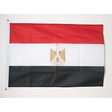 DRAPEAU EGYPTE 90x60cm - DRAPEAU EGYPTIEN 60 x 90 cm Spécial Extérieur - DRAPEAUX