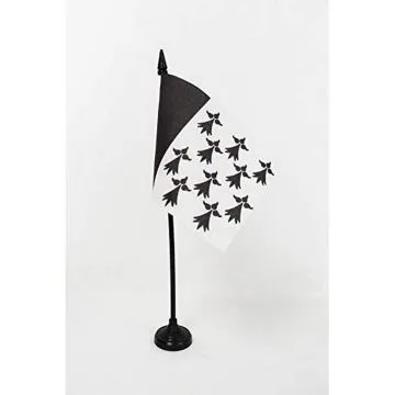 DRAPEAU DE TABLE PAYS RENNAIS 15x10cm - PETIT DRAPEAUX DE BUREAU BRO ROAZHON RENNES EN BRETAGNE 10 x 15 cm