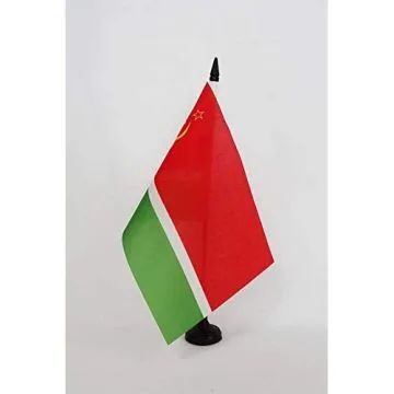 Drapeau de table République socialiste soviétique de Lituanie 1940-1990 21x14cm - PETIT Drapeaux DE BUREAU de la RSSL d\'URSS 14 x 21 cm