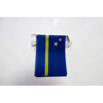 Guirlande 12 mètres 20 Drapeaux Curaçao 45x30 cm - Drapeau hollandais 30 x 45 cm