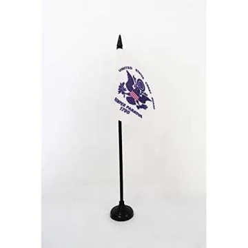DRAPEAU DE TABLE GARDE CÔTIÈRE DES ÉTATS-UNIS 15x10cm - PETIT DRAPEAUX DE BUREAU UNITED STATES COAST GUARD - USA 10 x 15 cm