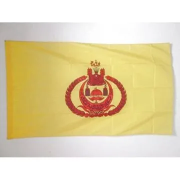 DRAPEAU ETENDARD DU SULTAN DE BRUNEI 150x90cm - DRAPEAU SULTANAT DE BRUNEI 90 x 150 cm Fourreau pour hampe
