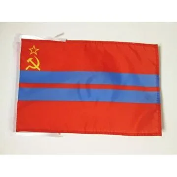 DRAPEAU RÉPUBLIQUE SOCIALISTE SOVIÉTIQUE DU TURKMÉNISTAN 1921-1990 45x30cm - PAVILLON DE LA RSST D\'URSS 30 x 45 cm haute qualité