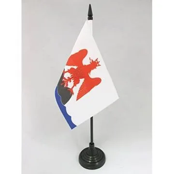 DRAPEAU DE TABLE ALPES-MARITIMES 15x10cm - PETIT DRAPEAUX DE BUREAU DÉPARTEMENT MARALPIN 10 x 15 cm