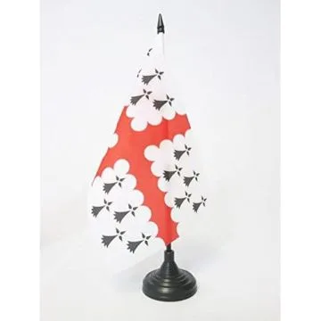 DRAPEAU DE TABLE PAYS DE VANNES 21x14cm - PETIT DRAPEAUX DE BUREAU VANNETAIS EN PAYS DE WAROCH 14 x 21 cm