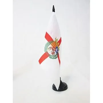 DRAPEAU DE TABLE PROVINCE DE HUESCA 21x14cm - PETIT DRAPEAUX DE BUREAU HUESCA EN ARAGON 14 x 21 cm