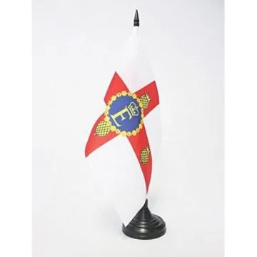 DRAPEAU DE TABLE ETENDARD ROYAL DE JAMAIQUE 21x14cm - PETIT DRAPEAUX DE BUREAU ROYAL JAMAÏCAIN 14 x 21 cm