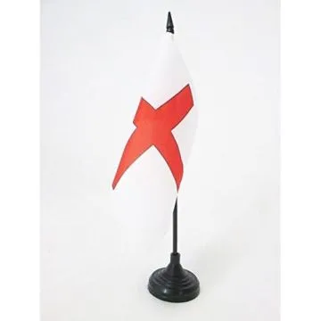 DRAPEAU DE TABLE ORDRE DE SAINT-GEORGES D\'ALFAMA 15x15cm - PETIT DRAPEAUX DE BUREAU CROIX DE SAINT-GEORGES 15 x 15 cm