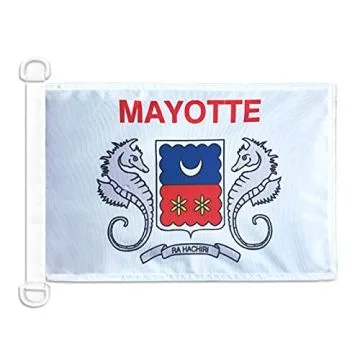 Pavillon nautique Mayotte 45x30 cm Anneaux Plastiques