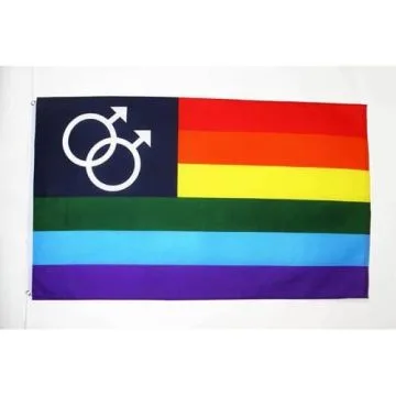DRAPEAU ARC-EN-CIEL DOUBLE MARS 150x90cm - DRAPEAU GAY - RAINBOW - ARC EN CIEL 90 x 150 cm - DRAPEAUX