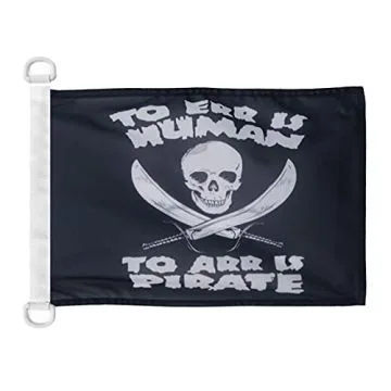 Pavillon nautique Pirate contre humain 45x30 cm Anneaux Plastiques