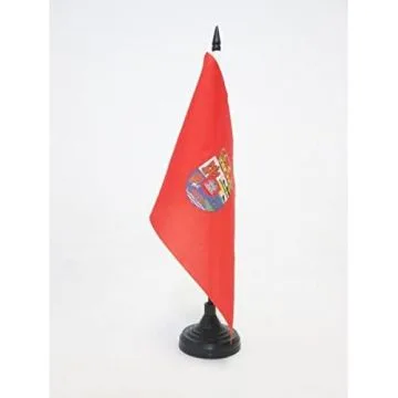 DRAPEAU DE TABLE PROVINCE DE CIUDAD REAL 21x14cm - PETIT DRAPEAUX DE BUREAU CIUDAD REAL EN CASTILLE-LA-MANCHE 14 x 21 cm