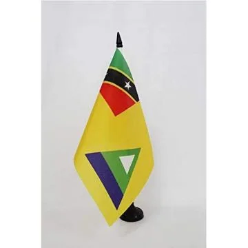 Drapeau de table Niévès indépendantiste 21x14cm - PETIT Drapeaux DE BUREAU de Nevis 14 x 21 cm