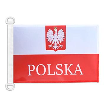 Pavillon nautique Pologne avec aigle alternatif 45x30 cm Anneaux Plastiques