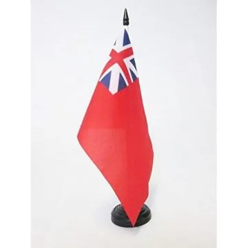 DRAPEAU DE TABLE ROYAUME-UNI RED ENSIGN COLONIAL 21x14cm - PETIT DRAPEAUX DE BUREAU EMPIRE COLONIAL BRITANNIQUE 14 x 21 cm