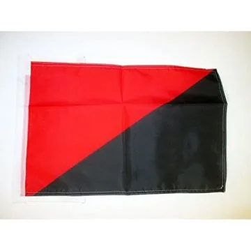 DRAPEAU ANARCHO-SYNDICALISME 45x30cm - PAVILLON ANARCHIQUE - ANARCHIE 30 x 45 cm haute qualité