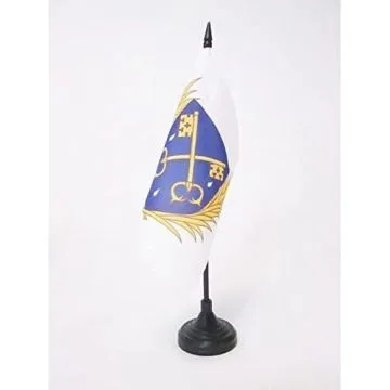 DRAPEAU DE TABLE FRATERNITÍ? SACERDOTALE SAINT-PIERRE 15x15cm - PETIT DRAPEAUX DE BUREAU DE SAINT-PIERRE 15 x 15 cm