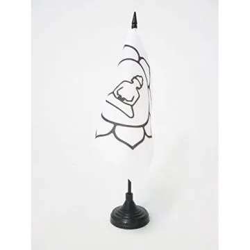 DRAPEAU DE TABLE BOUDDHA FLEUR DE LOTUS 15x15cm - PETIT DRAPEAUX DE BUREAU DU BOUDDHISME 15 x 15 cm