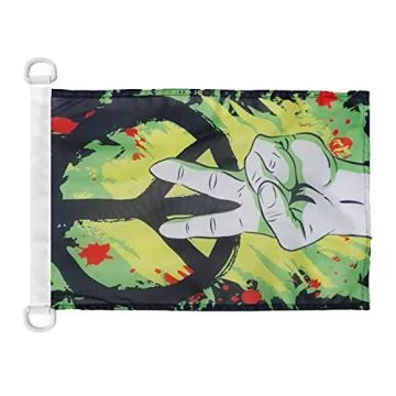 Pavillon nautique Paix Graffiti 45x30 cm Anneaux Plastiques