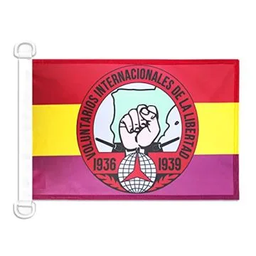 Pavillon nautique Espagne Volontaires Internationaux Liberté 45x30 cm Anneaux Plastiques