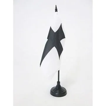 DRAPEAU DE TABLE ORDRE DE SAINTE-MARIE DES TEUTONIQUES 15x15cm - PETIT DRAPEAUX DE BUREAU CROIX ORDRE TEUTONIQUE 15 x 15 cm