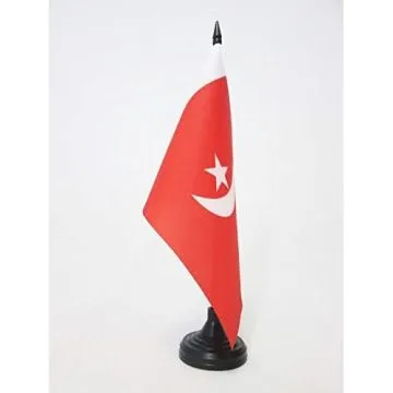 DRAPEAU DE TABLE OUMM AL QAÏWAÏN 21x14cm - PETIT DRAPEAUX DE BUREAU UMM AL-QAIWAIN AUX Í?MIRATS ARABES UNIS 14 x 21 cm
