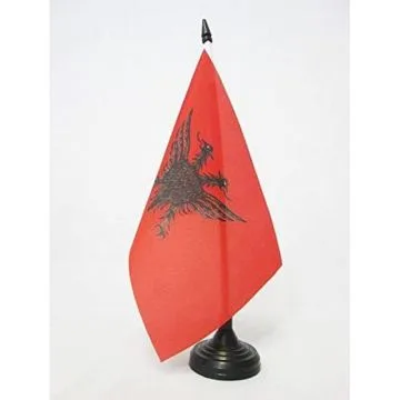 DRAPEAU DE TABLE RÍ?PUBLIQUE DE KORÍ?A 1916-1920 21x14cm - PETIT DRAPEAUX DE BUREAU KORITSA - ALBANIE 14 x 21 cm