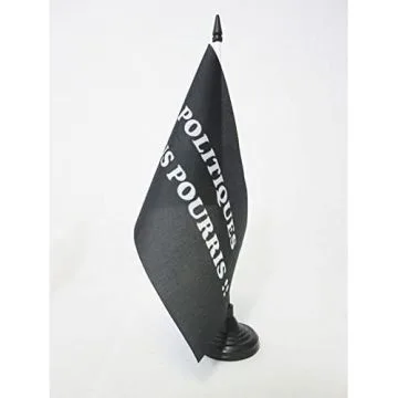 DRAPEAU DE TABLE POLITIQUES TOUS POURRIS 21x14cm - PETIT DRAPEAUX DE BUREAU ANTI POLITICIENS 14 x 21 cm