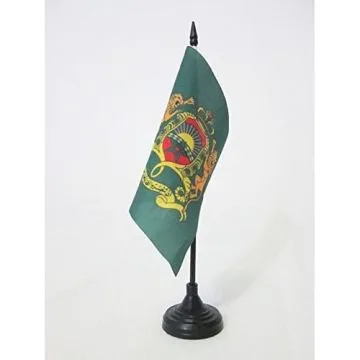 DRAPEAU DE TABLE ETENDARD ROYAL DU MAROC 15x15cm - PETIT DRAPEAUX DE BUREAU ROI MAROCAIN 15 x 15 cm