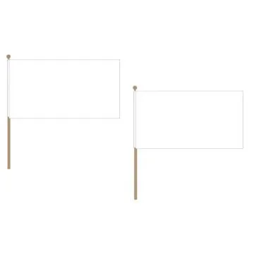 DRAPEAU UNICOLORE BLANC 45x30cm HAMPE en bois - LOT DE 10 DRAPEAUX DE COULEUR BLANCHE 30 x 45 cm