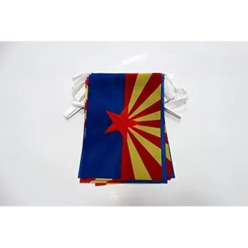 Guirlande 6 mètres 20 Drapeaux Arizona 21x15 cm - Drapeau de l\'état américain de l\'Arizona 15 x 21 cm