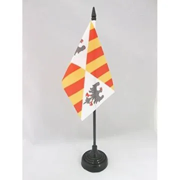 DRAPEAU DE TABLE ROYAUME NORMAND DE SICILE 1130-1815 15x10cm - PETIT DRAPEAUX DE BUREAU ROYAL SICILIEN 10 x 15 cm