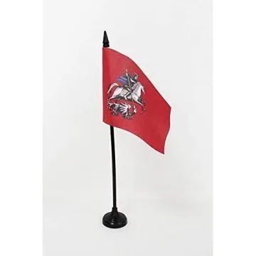 DRAPEAU DE TABLE MOSCOU 15x10cm - PETIT DRAPEAUX DE BUREAU MOSCOVITE - RUSSIE 10 x 15 cm