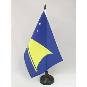 DRAPEAU DE TABLE TOKELAU 21x14cm - PETIT DRAPEAUX DE BUREAU  ÎLES DE L\'UNION - NOUVELLE-ZÉLANDE 14 x 21 cm