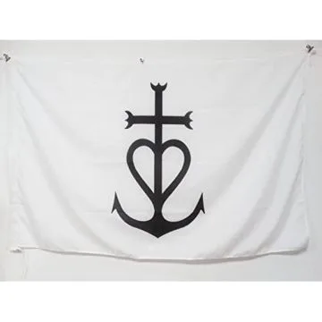 DRAPEAU CROIX DE CAMARGUE 150x90cm - DRAPEAU CAMARGUAIS 90 x 150 cm Fourreau pour hampe